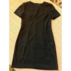 Jessica‎ Howard sz 12 black rayon spandex sheath knee length dress.
